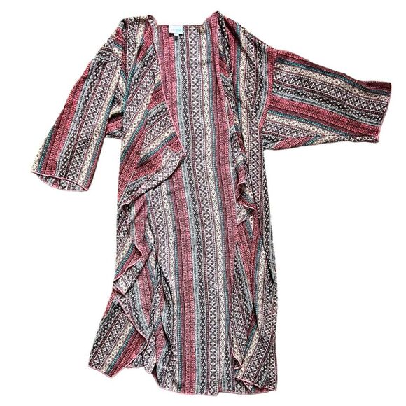 LuLaRoe Southwestern Waterfall Cardigan Sweater Duster Topper Women's size Large - Picture 1 of 8